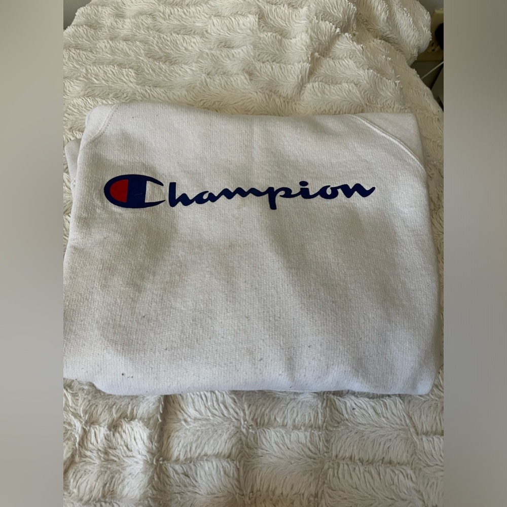 CHAMPION WHITE HOODIE!!